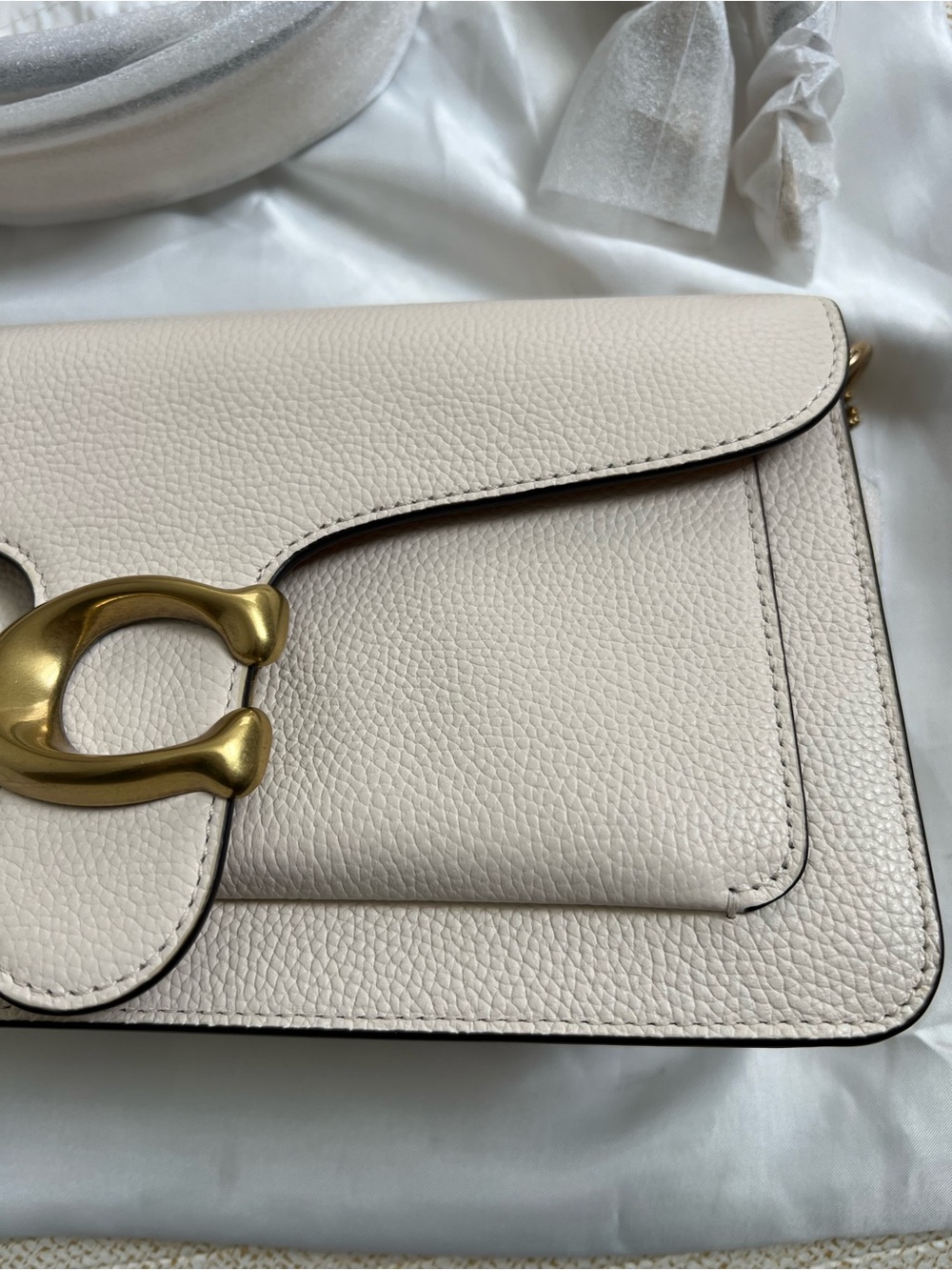 NWT COACH Leather TABBY 26 SHOULDER BAG IN CHALK - Picture 3 of 13